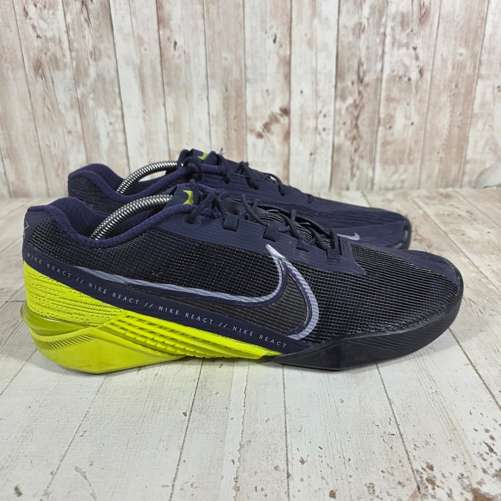 Nike React Metcon Turbo Mens 11.5 Navy Black Volt Training Shoes CT1243-400